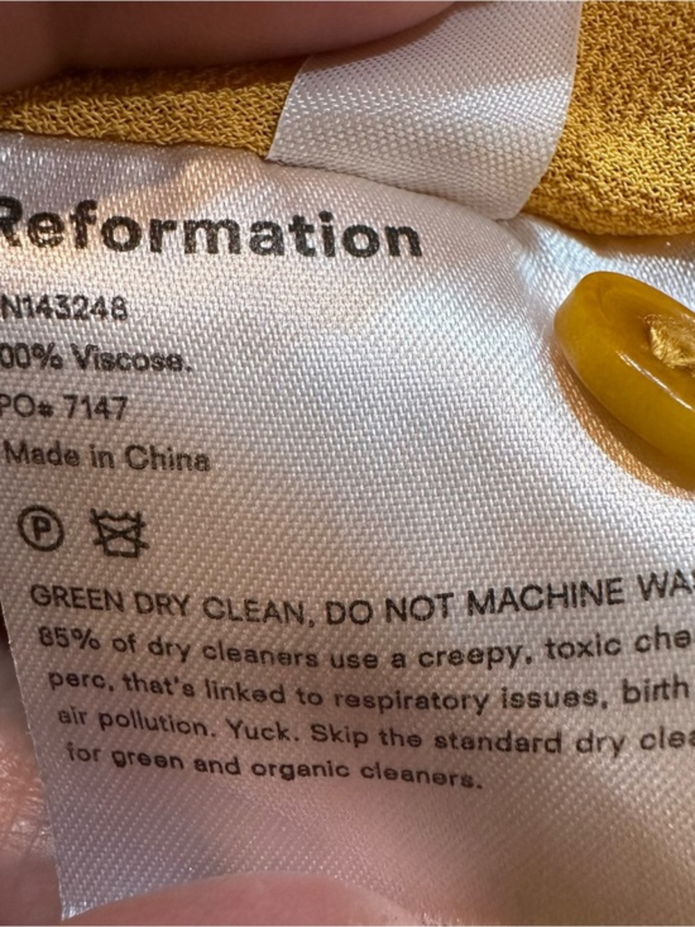 Reformation Gracie Short Sleeve Floral Print Crepe Mini Dress In Peru Yellow 12 - Picture 14 of 15